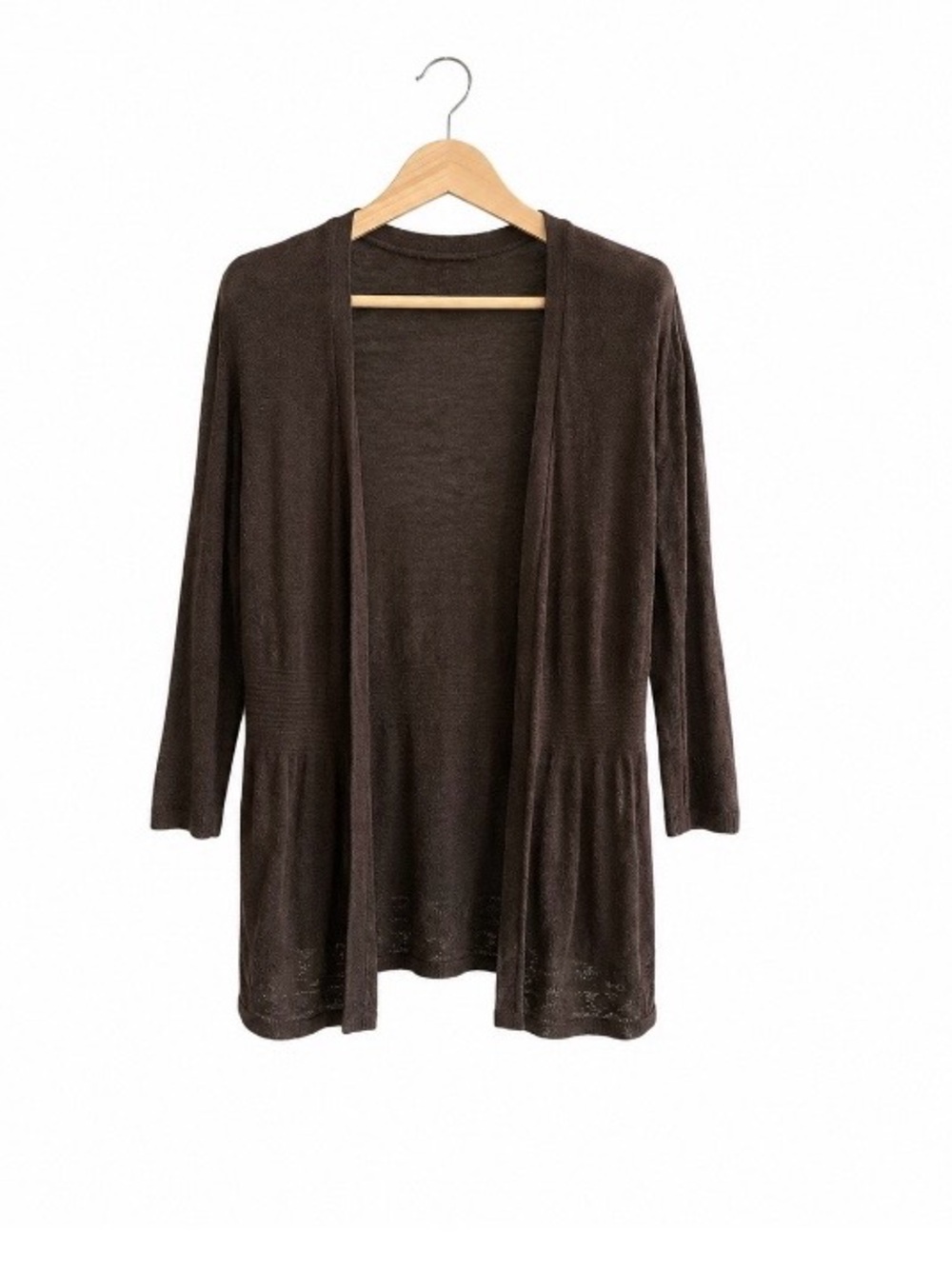 Chico’s Dark Brown Open Front Cardigan